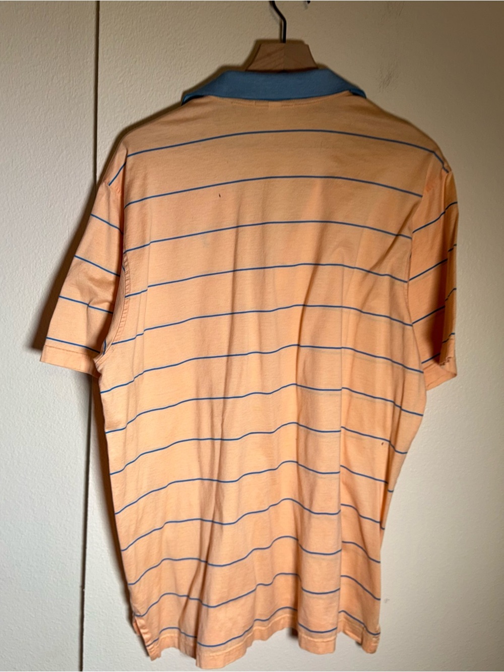 PETER MILLAR Cotton Lightweight Golf Preppy Peach Striped Polo XL - Picture 4 of 5